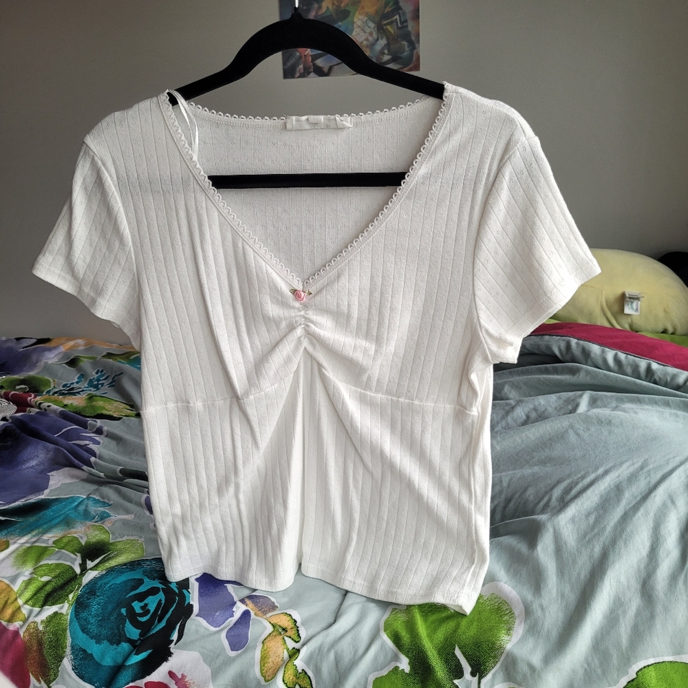 Cute white womens blouse